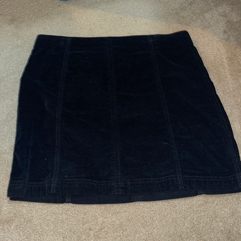 Black velvet free people skirt